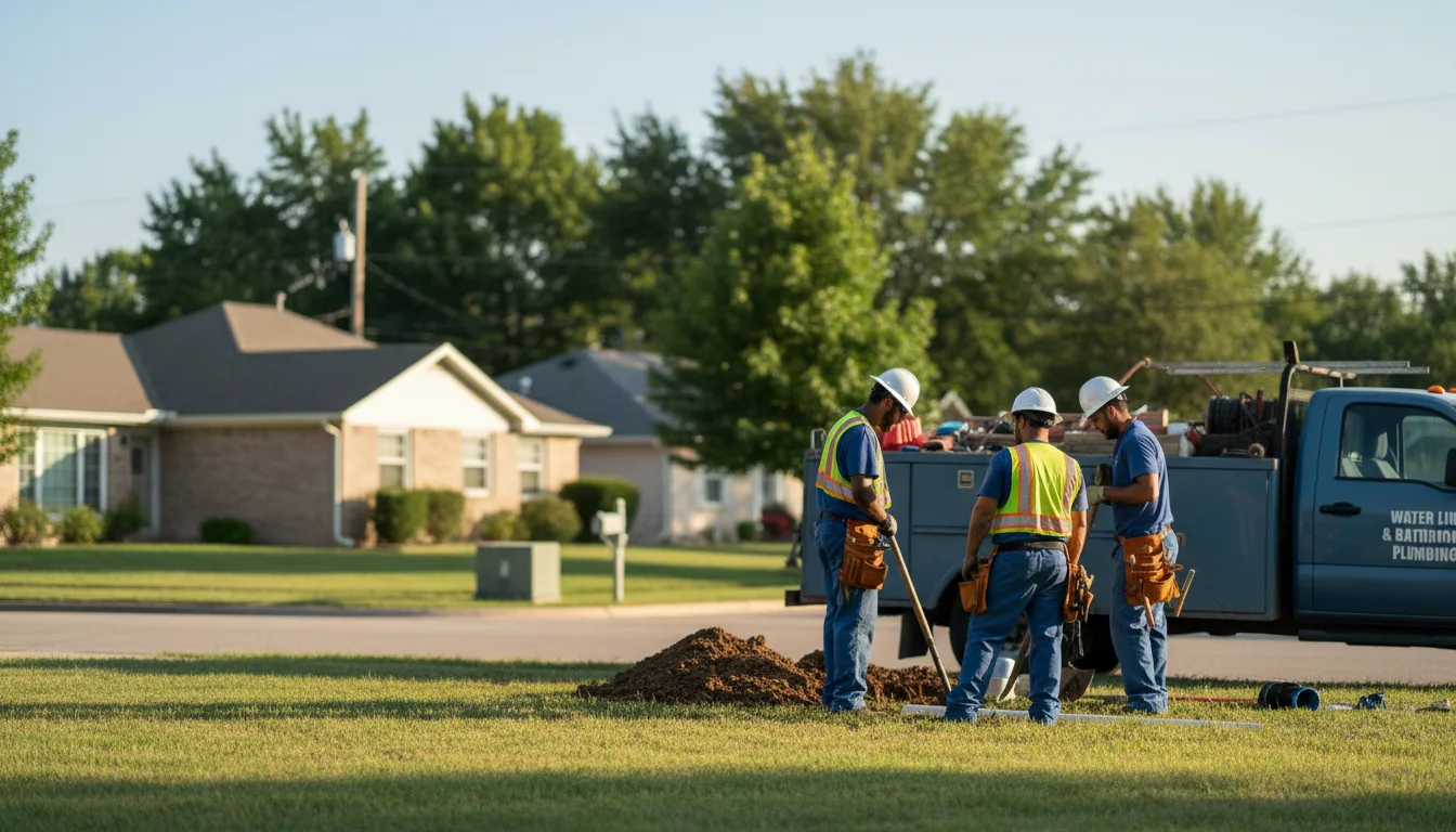 Residential water line and bathroom plumbing service in Coin, IA